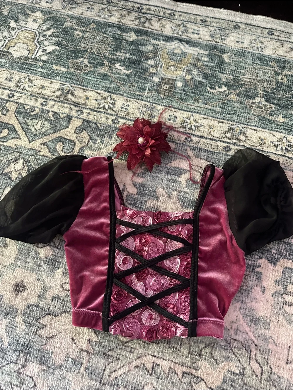 Custom Maroon & Black dance costume